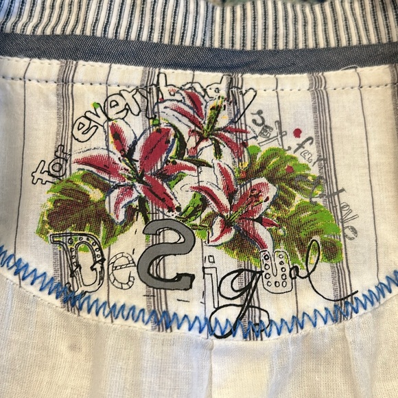 Desigual Patchwork Denim Zipper Dress Blue White EU 40 Large B16 - Picture 6 of 10